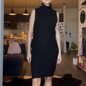Forever 21 Black Sleeveless Midi Sweater Dress